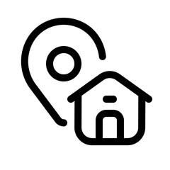 home location icon with line style, perfect for user interface projects
