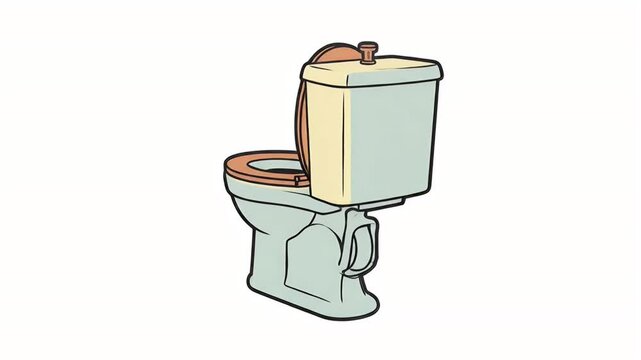 Simple illustrated toilet against white background for indoor use