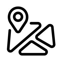 3d maps icon with line style, perfect for user interface projects