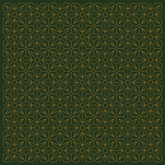 seamless stars and cross patterns line art in green and gold color combination version 2. vector art of line style stars with cross combination