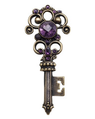 Ornate Amethyst Key Vintage Jewelry Design