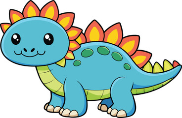 Obraz premium Adorable Cartoon Dinosaur Illustration for Kids