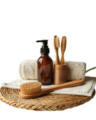 Eco friendly bathroom essentials bamboo toiletries spa set