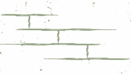 Grunge-style minimal brick wall pattern with irregular, hand-drawn lines and splatter texture on a...