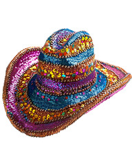 Colorful Sequined Cowboy Hat Festive Accessory