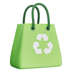 Eco friendly green bag icon representing recycle, reuse, plastic-free lifestyle, consumer awareness, clean product, sustainability, planet care, zero waste, climate action, store symbol, market design