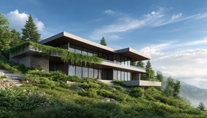 Modern hillside home