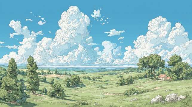 landscape with trees