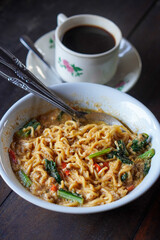 Mie Tek-Tek, Indonesia, captured on July 4, 2025. Traditional stir-fried noodles with vegetables, egg, and savory sauce, known for its smoky street food flavor.