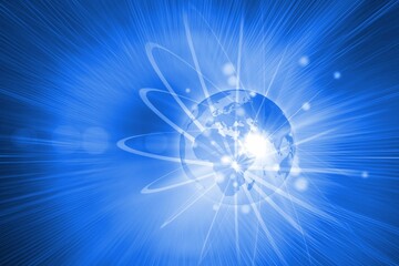 Digitally generated shiny futuristic sphere