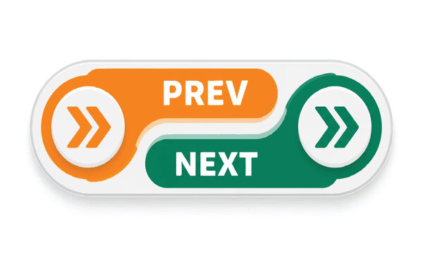 Prev next button on white background