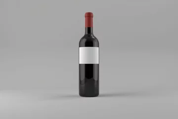 Selbstklebende Fototapeten Black wine bottle with label © vectorfusionart