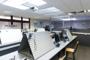 Interior of illuminated meeting room