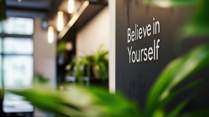 Inspiring Workplace Wall Art, Believe in Yourself Motivational Message