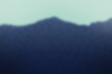 Abstract flat design showing blurred mountain ridge silhouette under pale turquoise sky, copy space