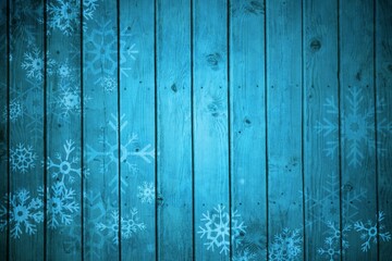 Obraz premium Snowflake pattern on blue planks