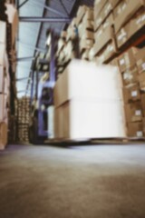 Cardboard boxes on forklift