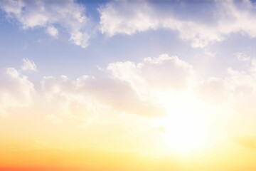 Obraz premium View of orange sky with sunset