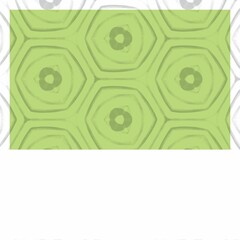 Composition of green frame and white shapes on white background
