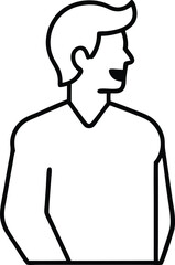 line art  of a young man