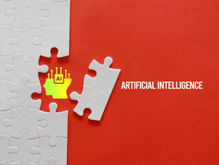 “Artificial Intelligence Concept Puzzle – AI Integration, Machine Learning, Neural Networks &...