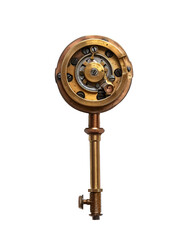 Obraz premium Antique Brass Key with Intricate Clockwork Mechanism