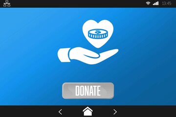 Vector icon of donation, Close-up