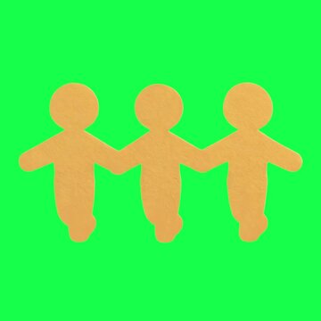 Unity symbol paper cutout figures animation, transparent 4K video, green screen