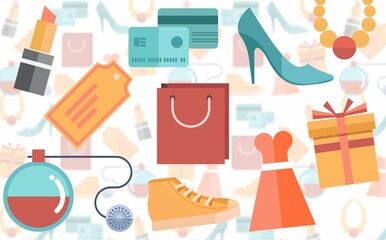 Digital image of shopping doodles