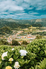 Lush Greenery and Village of Furnas, Azores