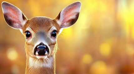 Young Deer Portrait In Sunny Natural Light