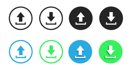 Download and upload icons modern and line style