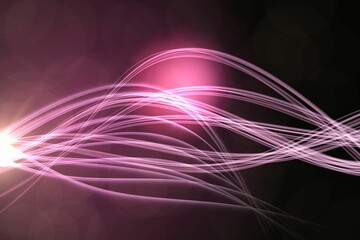 Curved laser light design in pink