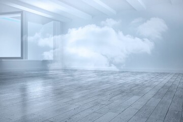Room with holographic cloud