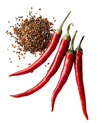 Fototapeta premium Red Chili Peppers and Spices Burst