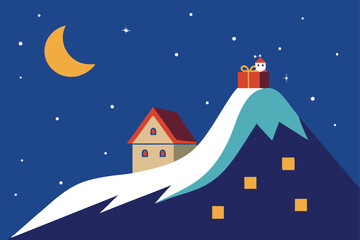 Fototapeta premium house on the moon