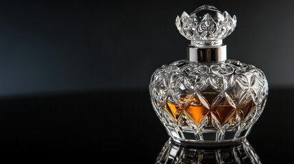 Elegant crystal perfume bottle, capturing timeless beauty and refinement