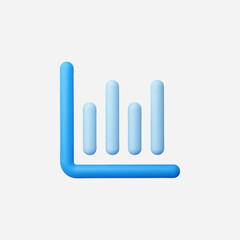 3d Realistic Graph Chart icon vector Illustration