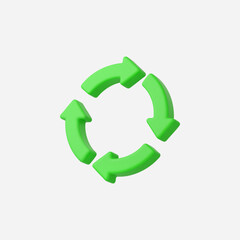 3d Realistic Recycle arrow vector illustration