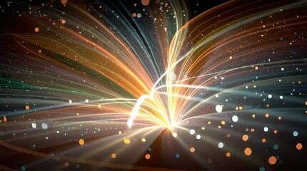 A quantum rainbowmancer firing off fractals, simple shapes, abstract minimalism appreciator