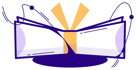 Open Diploma Cartoon Illustration. Graduation Icon Concept Isolated