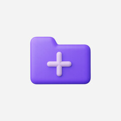 Obraz premium 3d Realistic Add Folder icon vector Illustration