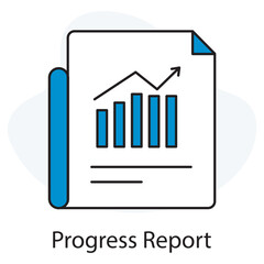 Progress Report Icon, Tracking Success A Clear View Through Progress Reports, Milestones Matter Communicating Growth with Progress Reports, vector