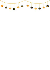 ハロウィン　かぼちゃ　フレーム　ガーランド　イラスト