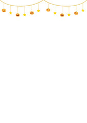 ハロウィン　かぼちゃ　フレーム　ガーランド　イラスト