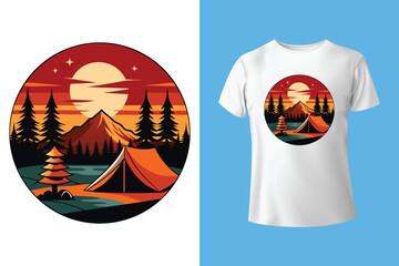 Camping T-shirt Design, Outdoor t-shirt design