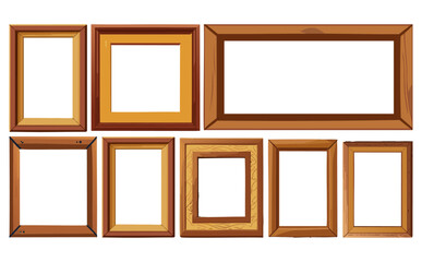 木製額縁ベクターイラストセット