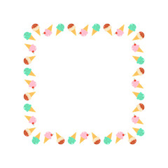 Ice Cream Frame Background for Summer Greeting Cards, Digital Wallpapers, Flyers, Seasonal Event Promotions, Social Media, and Party Invitations