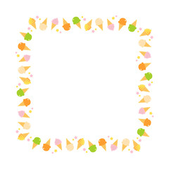 Colorful Ice Cream Frame Design for Summer Greeting Cards, Backgrounds, Digital Wallpapers, Flyers, Seasonal Event Promotions, Social Media, and Party Invitations