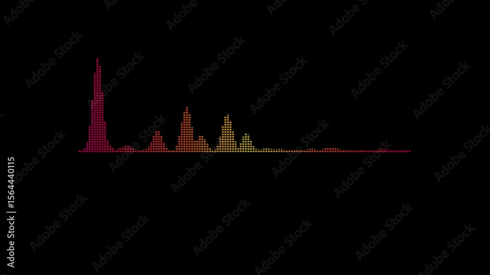 Poster abstract audio visualizer with digital equalizer and gradient spectrum display. sound waves backgrou